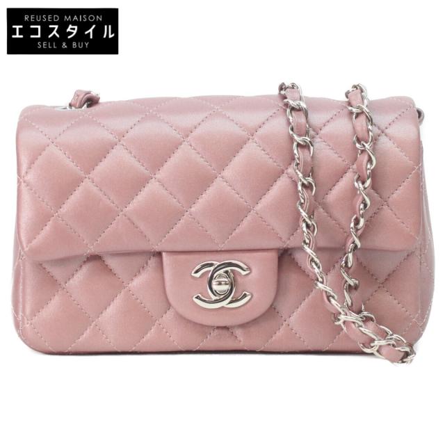 CHANEL シャネル ショルダーバッグ メタリックピンク/シルバー金具 レディース