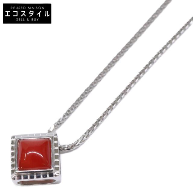 QVC QVC ネックレス シルバー×レッド レディース