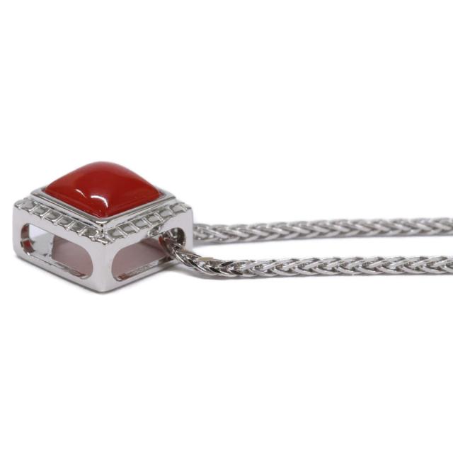 QVC QVC ネックレス シルバー×レッド レディース_3