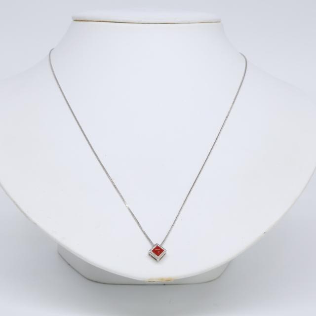 QVC QVC ネックレス シルバー×レッド レディース_9