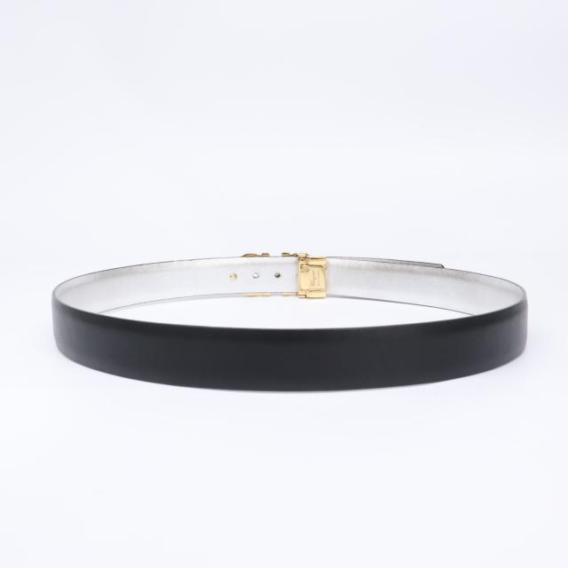Salvatore Ferragamo サルヴァトーレフェラガモ ベルト ブラック/メタリックシルバー/ゴールドカラー レディース_3