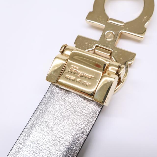Salvatore Ferragamo サルヴァトーレフェラガモ ベルト ブラック/メタリックシルバー/ゴールドカラー レディース_8