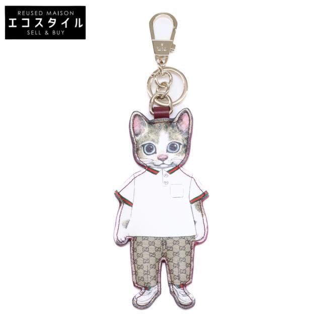GUCCI グッチ キーホルダー ベージュ/ダークブラウン レディース