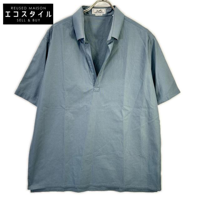HERMES エルメス トップス 43 ブルー メンズ
