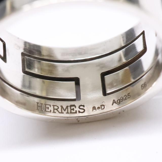 HERMES エルメス リング 指輪 56 シルバー/ブラック レディース_6