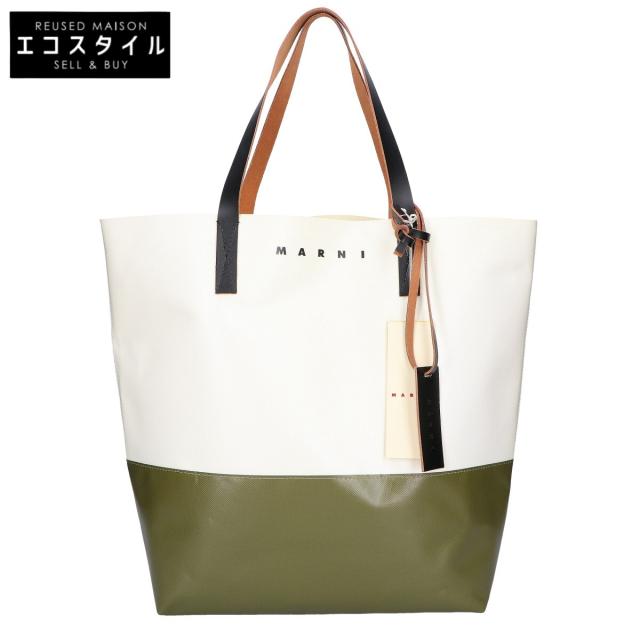 MARNI マルニ トートバッグ 白いこと/カーキ レディース