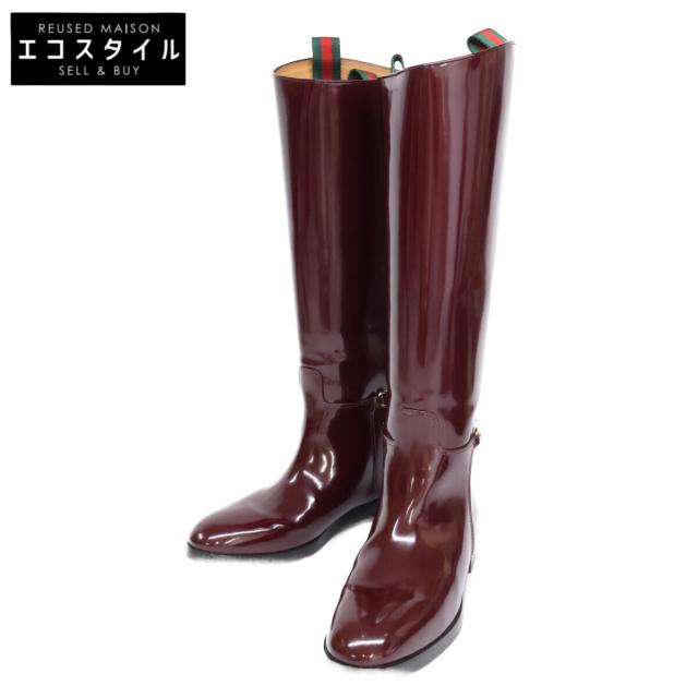GUCCI グッチ シューズ 38 1/2 バーガンディ レディース
