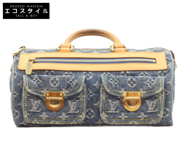 LOUIS VUITTON ルイヴィトン ハンドバッグ インディゴ/ゴールド金具 レディース