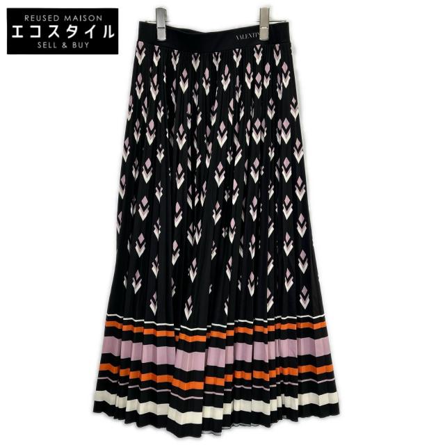 VALENTINO ヴァレンティノ スカート S ブラック×ピンク レディース
