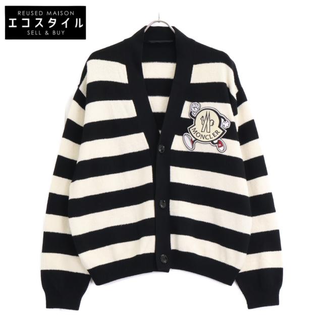 MONCLER モンクレール トップス L ブラック/ホワイト メンズ