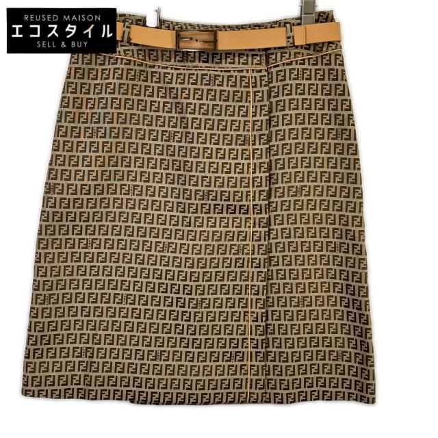 FENDI フェンディ スカート 42 ベージュ レディース