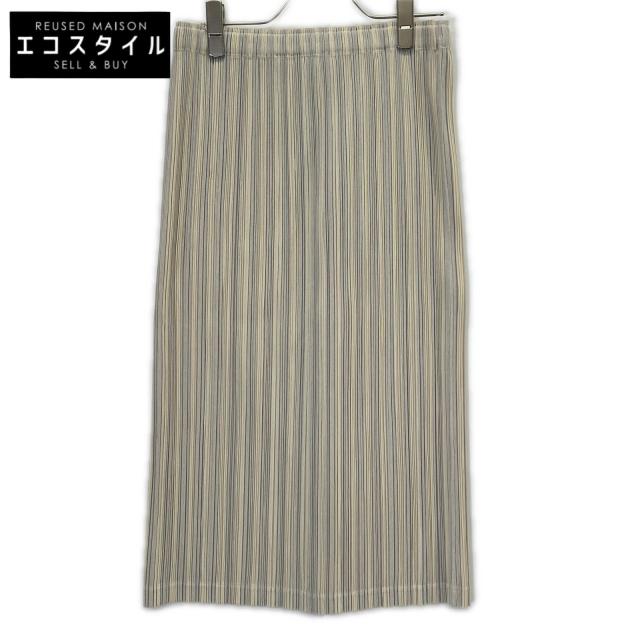 PLEATS PLEASE プリーツプリーズ スカート 5 アイボリー×ライトグレー レディース