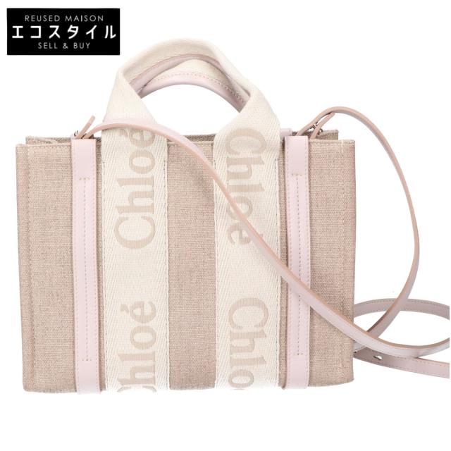 Chloe クロエ トートバッグ ベージュxピンク レディース
