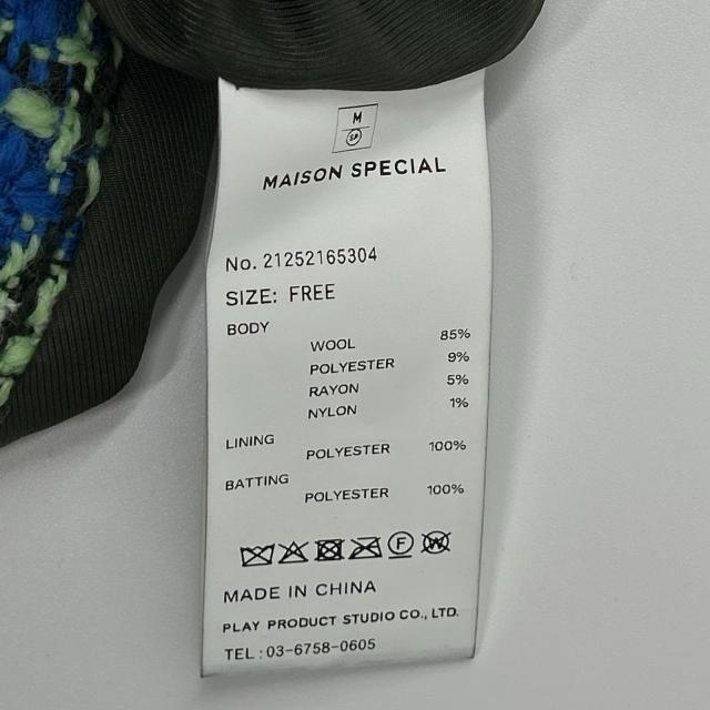 MAISON SPECIAL メゾンスペシャル コート FREE ブルー グリーン ブラック チェック レディース_9