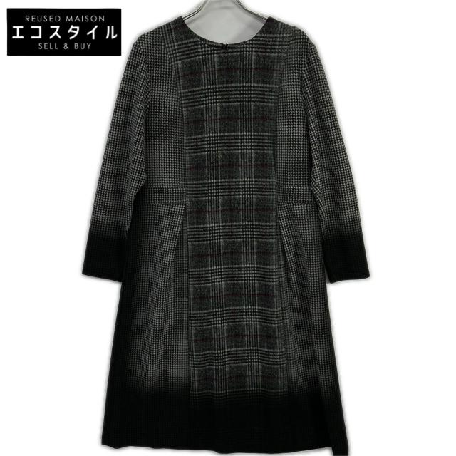 HIROKO BIS ヒロコビス ワンピース 15AB グレー×ブラック レディース