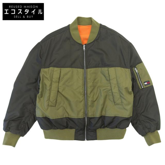 tommy jeans トミージーンズ ジャケット M グリーン/オレンジ メンズ