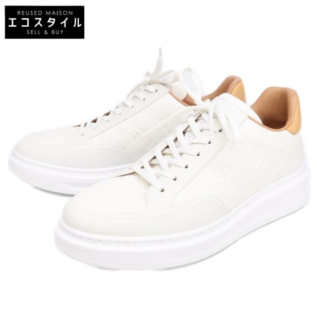 LOUIS VUITTON ルイヴィトン シューズ 7 1/2 ホワイト/ブラウン メンズ