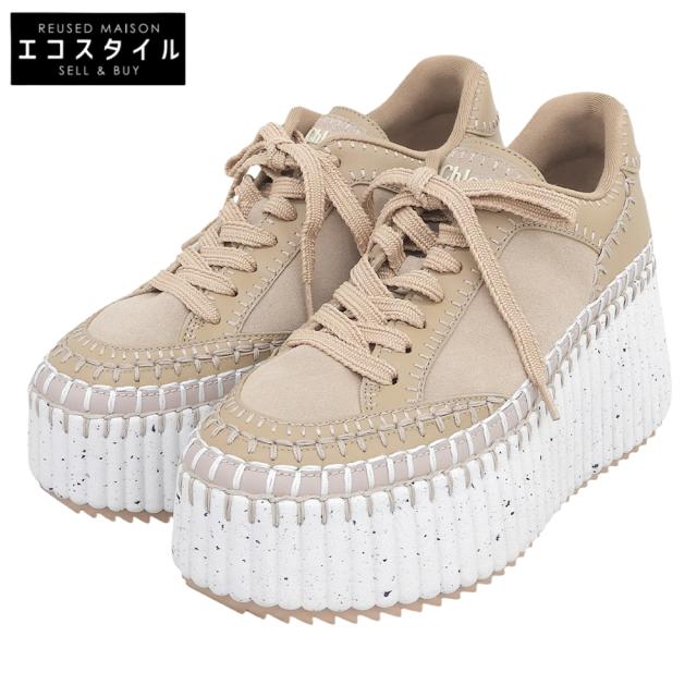 Chloe クロエ シューズ 38 ベージュピンク レディース