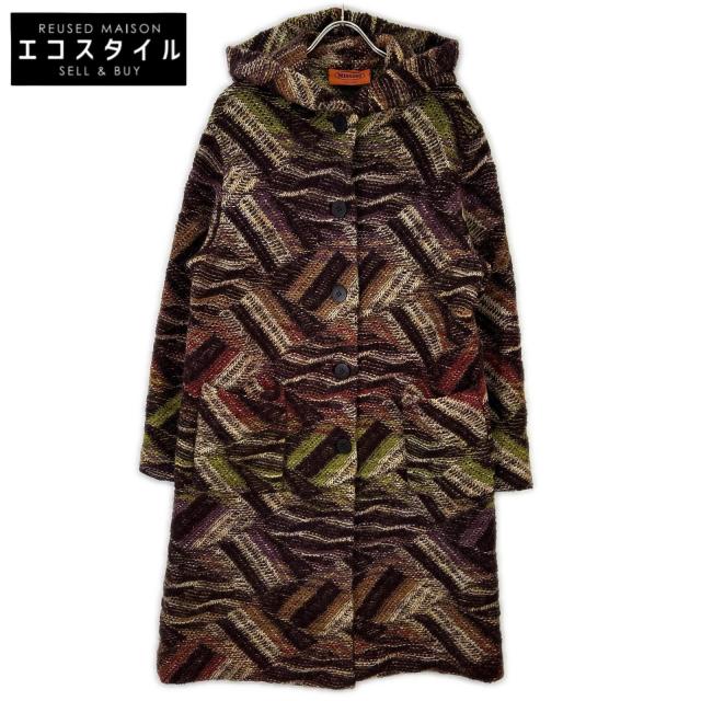MISSONI ミッソーニ コート オレンジ×ブラウン レディース MISSONI ミッソーニ コート オレンジ×ブラウン レディース