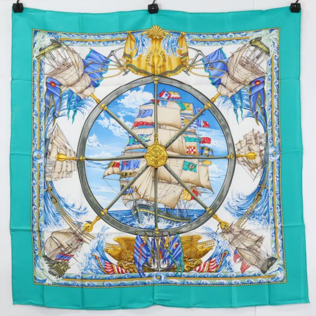 HERMES エルメス スカーフ グリーン/マルチカラー レディース