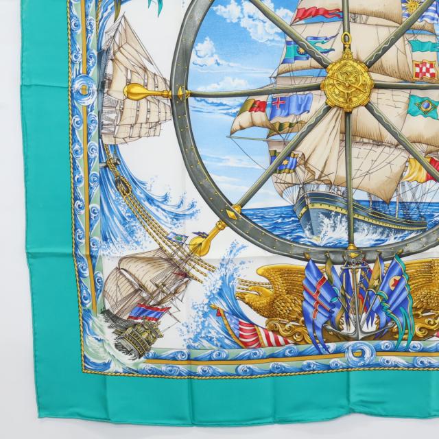HERMES エルメス スカーフ グリーン/マルチカラー レディース