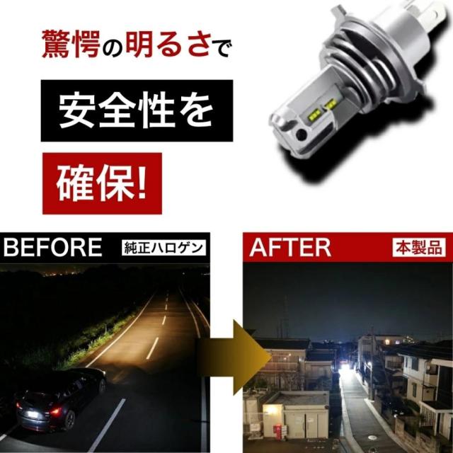 【専用倉庫から即日発送！】 MG33S 前期 後期 モコ LEDヘッドライト H4 LED ヘッド ライト バルブ 簡単に LED化 ロービーム / ハイビーム / カスタム パーツ 明るい H4 Hi/Lo ホワイト 白 2個セット ドレスアップ オススメ