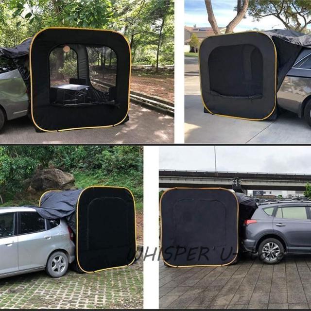 防災対策 車中泊テントカーサイドタープ トランクテントポップアップテント キャンプ 日よけ 車と連結 SUVラポップアップテント 防水_4