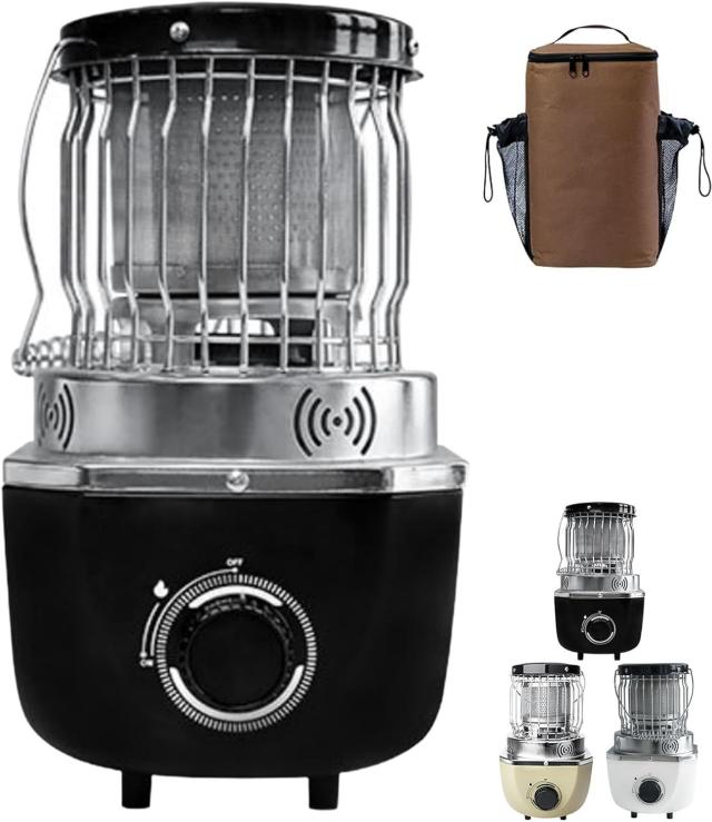 ガスストーブ カセット 1台2役 ポータブル ガスヒーター ガスストーブ 小型軽量 暖房器具 ガスボンベ式 省エネ 電気ファンヒーター アウトドア 電源不要 防寒対策 収納袋付き 旅行、ピクニック、多彩な機能？釣り？登山？キャンプ