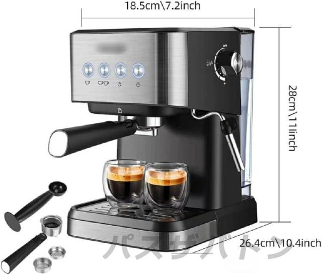 コーヒーメーカーコーヒーマシン ホットコーヒーメーカー半自動 ー人用30杯分シャワードリップ式最速30秒ステンレス1.5Lタンクアイスコーヒーカフェラテコーヒー豆アフタヌーンティー保温機能朝ごはんミルク新年会 クリスマスプレゼント 業務用 家庭用_12