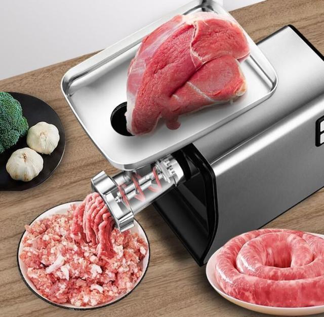 電動ミンサー ミンチ機 肉挽き器 110V ミートグラインダー 野菜みじん切り器 腸詰め機 357mmプレート付き 電動ミンサー 肉ひき 野菜みじん切り腸詰め 肉や魚を簡単にミンチに お手入れが簡単 家庭用 業務用_1