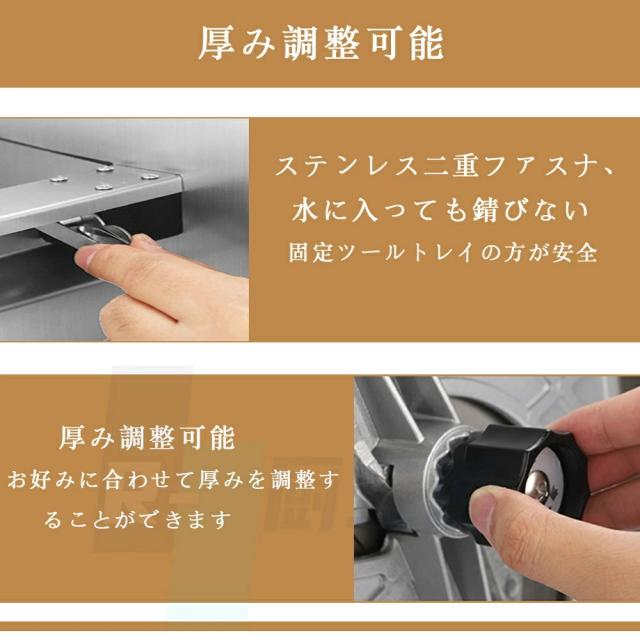 キャベツスライサー 野菜スライサー 野菜カッター きゃべつスライサー 手動 0-10mm 回転式 業務用・家庭用 野菜/果物/ポテト/キュウリ/人参/レモン/葱/きゃべつ 304#ステンレス鋼【吸盤6枚付】 【替刃2枚付】 長尺物/大物食材に適用_5