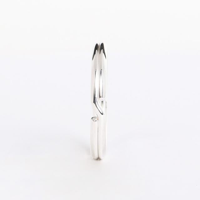キーリング レディース メンズ シルバー925製 1個売り 3cm 山切り 2重カン パーツ 金具 シルバー キーホルダー バッグチャーム クラフト 手芸 DIY 手作り メール便 送料無料_3