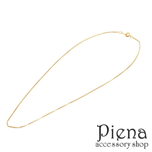 ネックレス レディース 14KGF ゴールドフィルド ボックス ベネチアンチェーン 40cm 0.8mm 1本 チェーンのみ アレンジ 重ね付け 細め シンプル 華やか 綺麗 高品質 金属アレルギー対応 メール便送料無料