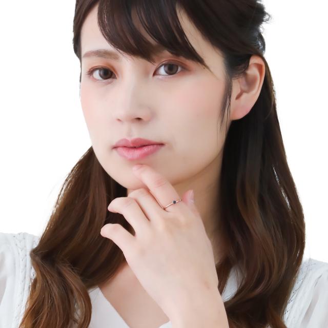 リング K10 10金 天然石 サファイア ルビー ワンストーン 一石 一粒 6本爪 華奢 細身 細い シンプル ホワイトゴールド ピンクゴールド お肌に優しい 金属アレルギー対応 金アレ 上品 かわいい 誕生日 記念日 プレゼント ギフト 送料無料_4
