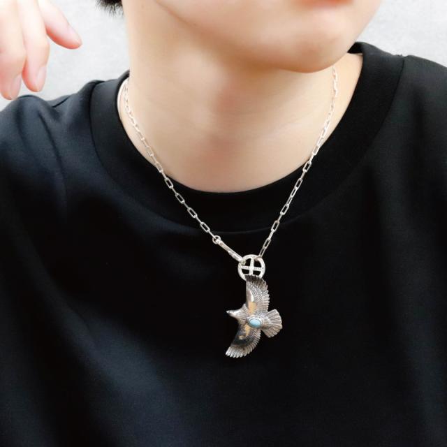 ネックレス ペンダント メンズ シルバー925 イーグル 鷲 ワシ 動物 鳥 ターコイズ 大振り 個性的 かっこいい インパクト 彼氏 旦那 記念日 誕生日 プレゼント ギフト 送料無料_6