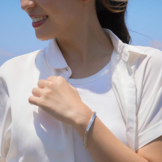 ブレスレット チェーン シルバー925 レディース メンズ 19cm 喜平チェーン キヘイチェーン プレート シンプル 存在感 インパクト 上品 光沢 ツヤ お肌に優しい 金属アレルギー対応 お揃い ペアにも オシャレ 誕生日 記念日 プレゼント ギフト 送料無料_3