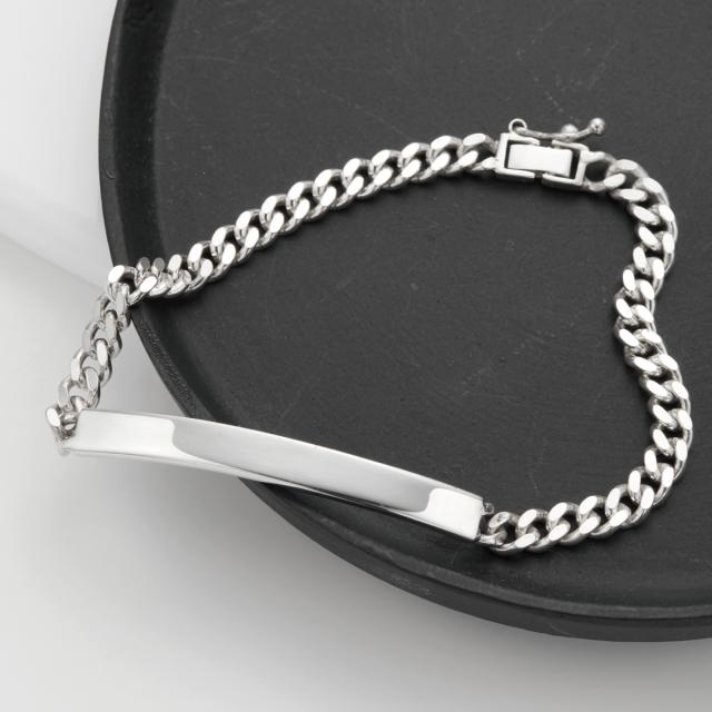 ブレスレット チェーン シルバー925 レディース メンズ 19cm 喜平チェーン キヘイチェーン プレート シンプル 存在感 インパクト 上品 光沢 ツヤ お肌に優しい 金属アレルギー対応 お揃い ペアにも オシャレ 誕生日 記念日 プレゼント ギフト 送料無料_7