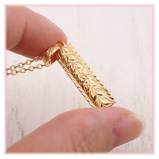 ネックレス ペンダント レディース サージカルステンレス316L製 ハワイアンジュエリー ハワジュ スティック バー プルメリア 花 マイレ 植物 お肌に優しい 金属アレルギー対応 金アレ お揃い ペアにも 誕生日 記念日 プレゼント ギフト 送料無料_5