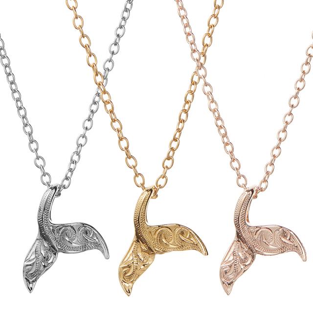 ネックレス ペンダント レディース サージカルステンレス316L製 ハワイアンジュエリー ハワジュ ホエールテール クジラの尾 くじら 鯨 スクロール 波 お肌に優しい 金属アレルギー対応 金アレ お揃い ペアにも 誕生日 記念日 プレゼント ギフト 送料無料_19