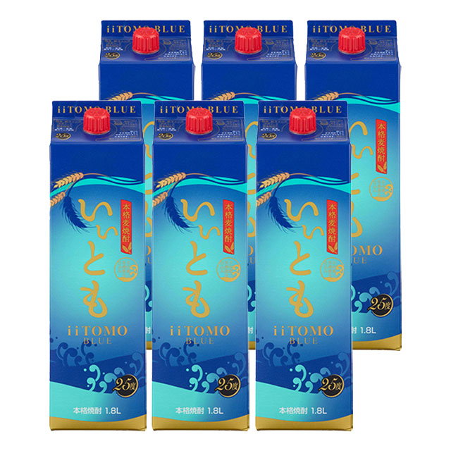 いいともブルー  25度 パック 1800ml×6本 麦焼酎 雲海酒造※北海道･東北エリアは別途運賃が1000円発生します。