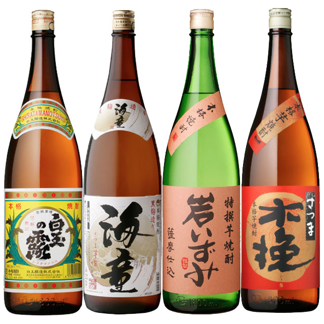 海童･岩いずみ･木挽･白玉の露 25度 1800ml×各1本 計4本セット※北海道･東北エリアは別途運賃が1000円発生します。