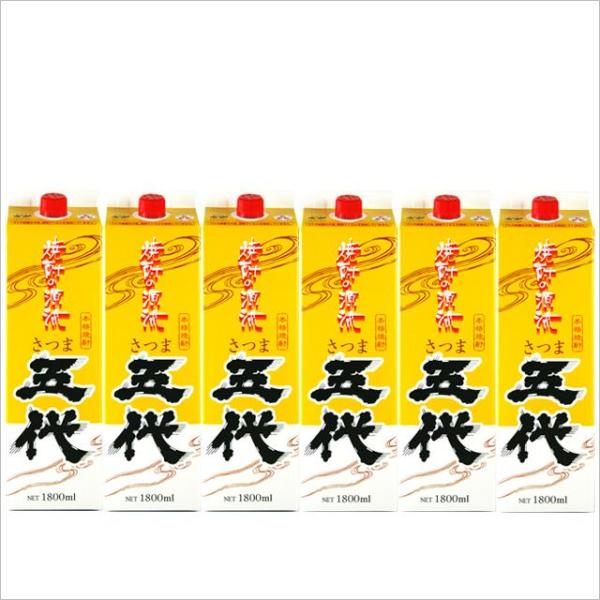 さつま五代 パック 25度 1800ml×6本セット 芋焼酎 山元酒造 ケース買い※北海道・東北エリアは別途運賃が1000円発生します。