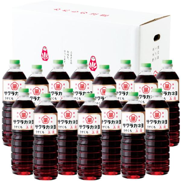 サクラカネヨ　薄口醤油　上淡　1000ml  15本 吉村醸造 鹿児島 ケース買い