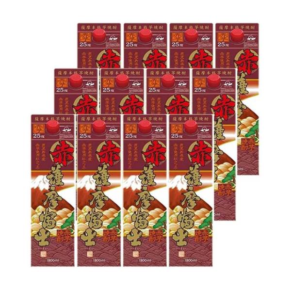 赤薩摩富士 25度 1800ml×12本 パック 芋焼酎 濱田酒造※北海道・東北エリアは別途運賃が1000円発生します。