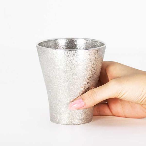 薩摩錫器 錫 フリーカップゼロ 吹雪加工 250ml [No.77A-1] 薩摩錫器工芸館　代引不可_1