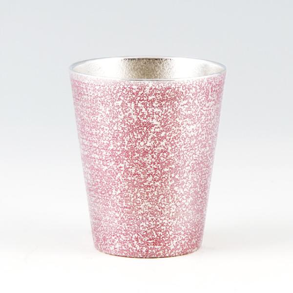薩摩錫器 錫 タンブラー ロンググラスビッグ 吹雪 紫 450ml 79A-3-3 薩摩錫器工芸館　代引不可