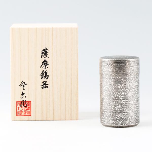 受注生産 薩摩錫器 錫 茶筒 吹雪 120g [No.21] 薩摩錫器工芸館　代引不可_2