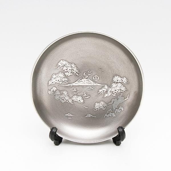 薩摩錫器 錫 額皿 直径 18cm 107 薩摩錫器工芸館　代引不可