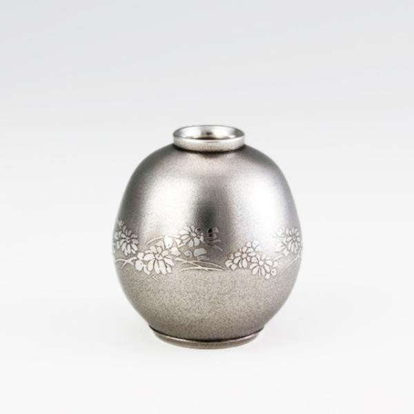 薩摩錫器 錫 花器 一輪挿し H8.5 Φ7.5 [No.126] 薩摩錫器工芸館　代引不可