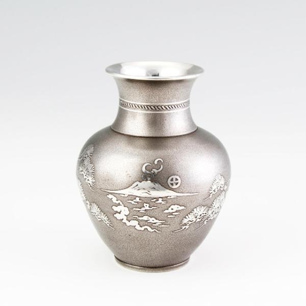薩摩錫器 錫 花器 花瓶 H13.5 Φ10.5 [No.140] 薩摩錫器工芸館　代引不可